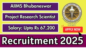 AIIMS Bhubaneswar Project Research Scientist Recruitment 2025 – Walk in for 01 Project Research Scientist Posts