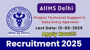 AIIMS Delhi Recruitment 2025 - Apply Offline for 02 Project Technical Support ll, DEO Before May 12