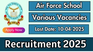 Air Force School Sirsa PRT, NTT Recruitment 2025 - Apply Offline for 07 PRT, NTT Posts