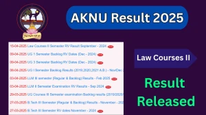 AKNU Result 2025 Released at aknu.edu.in Direct Link to Download Second Semester Result