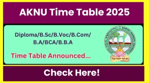 AKNU Time Table 2025 Announced @ aknu.edu.in Details Here
