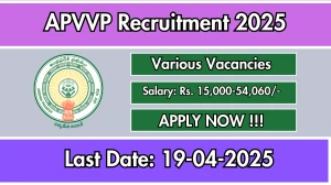 APVVP Eluru Recruitment 2025 - Apply Online for 31 Lab Technician, Plumber and More Posts Before April 19 APVVP Eluru Recruitment 2025 - Apply Online for 31 Lab Technician, Plumber and More Posts Before April 19