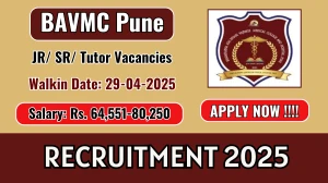 BAVMC Pune Recruitment 2025 – Walk in for 32 Senior Resident, Tutor, More Posts BAVMC Pune Recruitment 2025 – Walk in for 32 Senior Resident, Tutor, More Posts