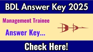 BDL Management Trainee Answer Key 2025 Released at bdl-india.in