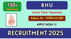 BHU Junior Clerk Recruitment 2025 - Apply Online for 199 Posts Before April 30 BHU Junior Clerk Recruitment 2025 - Apply Online for 199 Posts Before April 30