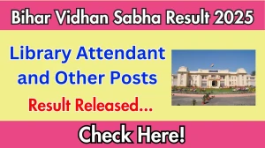Bihar Vidhan Sabha Library Attendant and Other Posts Result 2025 Out at vidhansabha.bih.nic.in, Direct Link to Download Result PDF Here