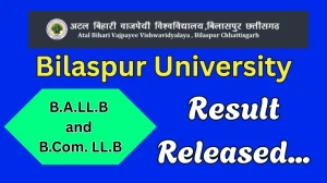 Bilaspur University Result 2025 Released at bilaspuruniversity.ac.in Direct Link to Download ODD Semester Result