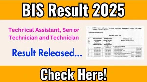BIS Technical Assistant, Senior Technician and Technician Final Result 2025 Out at bis.gov.in, Direct Link to Download Result PDF Here