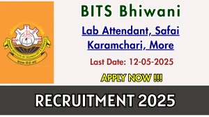 BITS Bhiwani Recruitment 2025 - Apply Offline for 74 Lab Attendant, Safai Karamchari, More Posts Before May 12 BITS Bhiwani Recruitment 2025 - Apply Offline for 74 Lab Attendant, Safai Karamchari, More Posts Before May 12