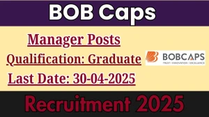 BOB Caps Manager Recruitment 2025 - Apply Offline Before April 30
