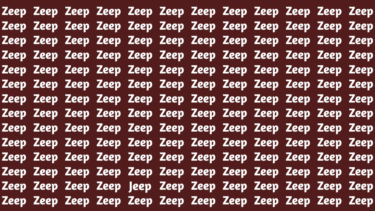 Brain Teaser: Within 5 Seconds Spot The Word Jeep