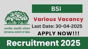 BSI Recruitment 2025 - Apply Offline for 14 JRF, Research Associate and More Posts Before April 30