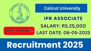 Calicut University IPR Associate Recruitment 2025 - Apply Online Before May 06