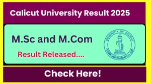 Calicut University Result 2025 Released at uoc.ac.in Direct Link to Download 3rd Semester Result