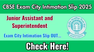 CBSE Junior Assistant and Superintendent Exam City Intimation Slip 2025 OUT Download Link cbse.gov.in CBSE Junior Assistant and Superintendent Exam City Intimation Slip 2025 OUT Download Link cbse.gov.in
