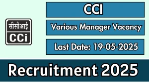 CCI Recruitment 2025 - Apply Offline for 4 Deputy General Manager, Manager Posts Before May 19