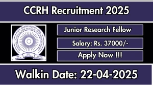 CCRH Junior Research Fellow Recruitment 2025 – Walk in for 01 Junior Research Fellow Posts CCRH Junior Research Fellow Recruitment 2025 – Walk in for 01 Junior Research Fellow Posts