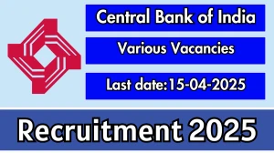 Central Bank of India Recruitment 2025 - Apply Offline for Faculty, Office Assistant and Other Posts