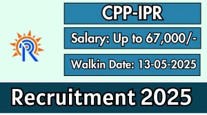 CPP-IPR Research Associate Recruitment 2025 – Walk in for 1 Posts