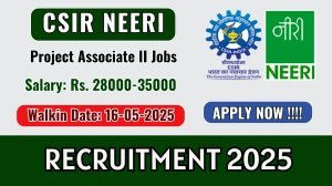 CSIR NEERI Project Associate II Recruitment 2025 – Walk in for 01 Posts CSIR NEERI Project Associate II Recruitment 2025 – Walk in for 01 Posts