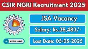 CSIR NGRI Junior Secretariat Assistant Recruitment 2025 - Apply Online for 11 Posts Before May 05