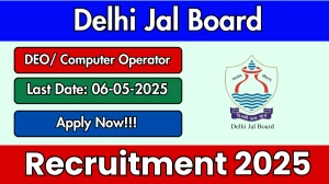 Delhi Jal Board Data Entry Operator/ Computer Operator Recruitment 2025 - Apply Offline
