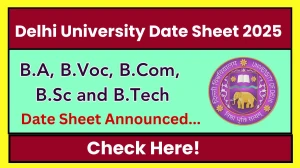 Delhi University Date Sheet 2025 Announced @ du.ac.in Details Here