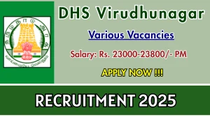 DHS Virudhunagar Recruitment 2025 - Apply Offline for 03 Social worker, Special Educator and More Posts Before May 09 DHS Virudhunagar Recruitment 2025 - Apply Offline for 03 Social worker, Special Educator and More Posts Before May 09