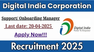 Digital India Corporation Various Manager Recruitment 2025 - Apply Online for 01 Support/ Onboarding Manager Posts