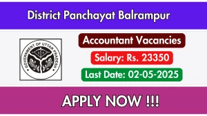 District Panchayat Balrampur Accountant Recruitment 2025 - Apply Offline for 01 Posts Before May 02 District Panchayat Balrampur Accountant Recruitment 2025 - Apply Offline for 01 Posts Before May 02