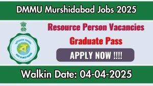 DMMU Murshidabad Resource Person Recruitment 2025 – Walk in DMMU Murshidabad Resource Person Recruitment 2025 – Walk in