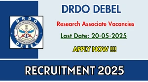 DRDO DEBEL Research Associate Recruitment 2025 - Apply Offline for 01 Posts Before May 20 DRDO DEBEL Research Associate Recruitment 2025 - Apply Offline for 01 Posts Before May 20