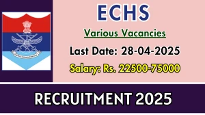 ECHS Data Entry Operator Recruitment 2025 - Apply Offline for 09 Posts Before April 28 ECHS Data Entry Operator Recruitment 2025 - Apply Offline for 09 Posts Before April 28