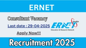 ERNET Consultant Recruitment 2025 - Apply Offline Before April 30