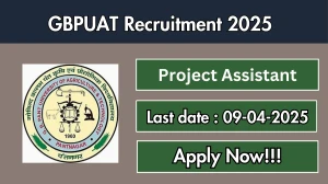 GBPUAT Job Vacancy 2025, Apply Offline for 01 Project Assistant Posts