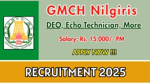 GMCH Nilgiris Recruitment 2025 - Apply Offline for 06 DEO, Echo Technician, More Posts Before May 05 GMCH Nilgiris Recruitment 2025 - Apply Offline for 06 DEO, Echo Technician, More Posts Before May 05