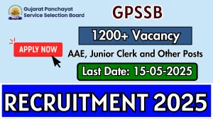 GPSSB Huge Recruitment 2025 - Apply Online for 1251 AAE, Junior Clerk and Other Posts GPSSB Huge Recruitment 2025 - Apply Online for 1251 AAE, Junior Clerk and Other Posts