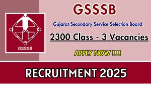 GSSSB Revenue Talati Recruitment 2025 - Apply Online for 2300 Posts