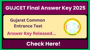 GUJCET Final Answer Key 2025 Released Check GUJCET Official Solution Key at gseb.org