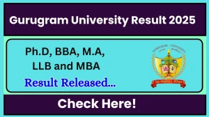 Gurugram University Result 2025 Released at gurugramuniversity.ac.in Direct Link to Download UG and PG Course Result