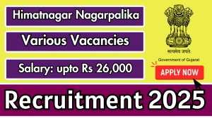 Himatnagar Nagarpalika Class 3, 4 Recruitment 2025 - Apply Offline for 25 Clerk cum Cashier, Cleaner and Other Posts