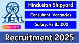 Hindustan Shipyard Consultant Recruitment 2025 - Apply Online for 01 Consultant Posts