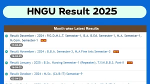 HNGU Result 2025 Released at ngu.ac.in Direct Link to Download First Semester Result