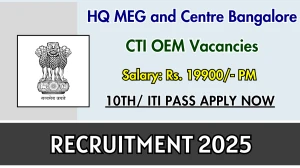 HQ MEG and Centre Bangalore Civilian Trade Instructor Recruitment 2025 - Apply Offline for 01 Posts Before May 16 HQ MEG and Centre Bangalore Civilian Trade Instructor Recruitment 2025 - Apply Offline for 01 Posts Before May 16