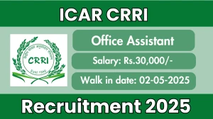 ICAR CRRI Office Assistant Recruitment 2025 – Walk in