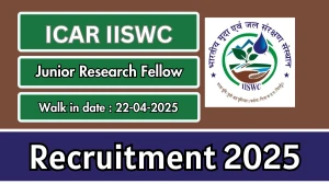 ICAR IISWC Junior Research Fellow Recruitment 2025 – Walk in