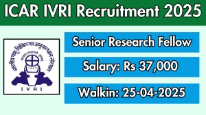 ICAR IVRI Senior Research Fellow Recruitment 2025 – Walk in for 01 Posts ICAR IVRI Senior Research Fellow Recruitment 2025 – Walk in for 01 Posts