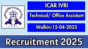 ICAR IVRI Technical/ Office Assistant Recruitment 2025 – Walk in