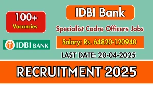 IDBI Bank SO Recruitment 2025 - Apply Online for 119 Manager, Assistant General Manager and Other Posts