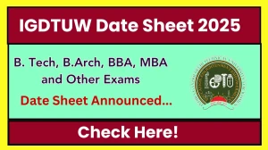 IGDTUW Date Sheet 2025 Out @ igdtuw.ac.in Details Here